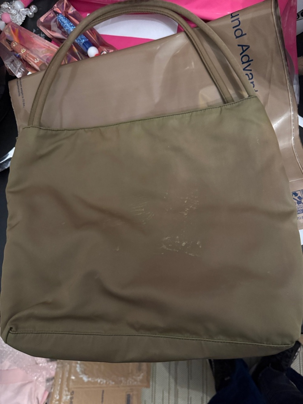 Prada beige tote - actually more of a coca color see ALL PHOTOS